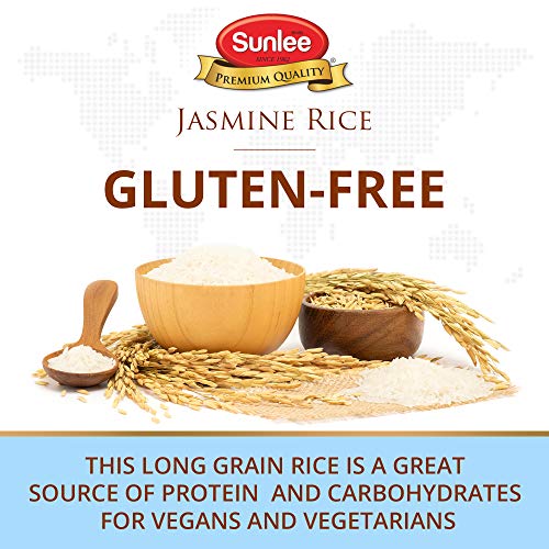 Sunlee Thai Jasmine Rice - 5 Lbs. Long Grain White Rice, Aromati