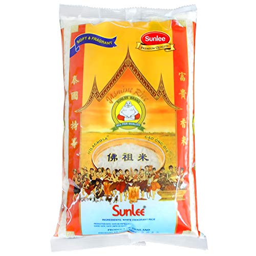 Sunlee Thai Jasmine Rice - 5 Lbs. Long Grain White Rice, Aromati