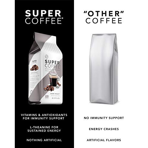 Kitu Super Coffee Grounds, Energy &Amp; Immunity 2X Caffeine, Vitam