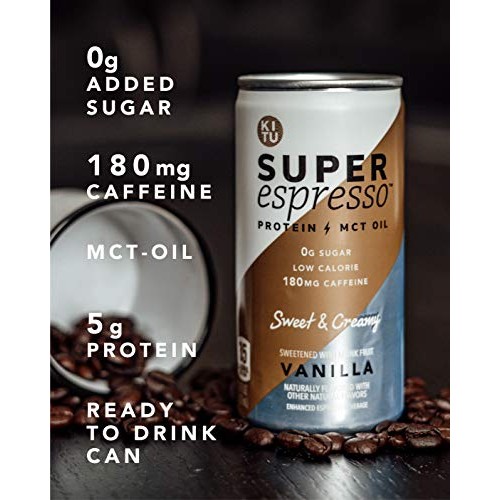 Kitu Super Espresso, Sugarfree Keto Coffee Cans 0G Sugar, 5G Pr
