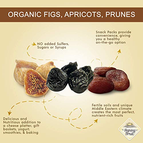 Organic Dried Fruit Assortment - Sunny Fruit Prunes, Figs &Amp; Apri