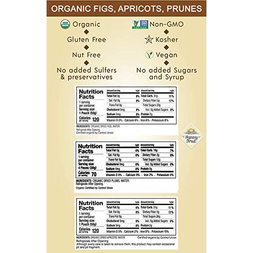 Organic Dried Fruit Assortment - Sunny Fruit Prunes, Figs &Amp; Apri