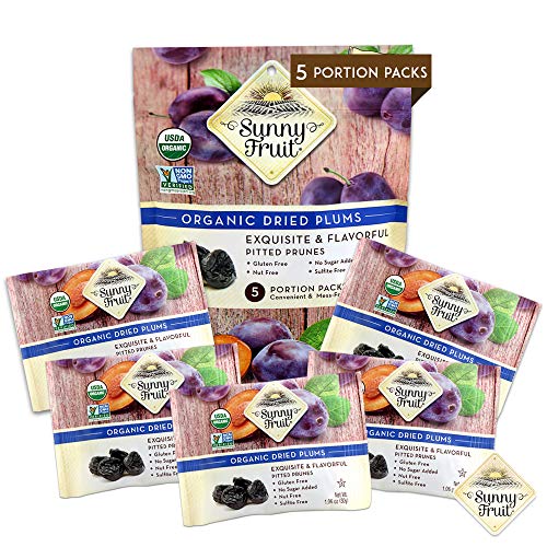 Organic Dried Prunes - Sunny Fruit - 5 1.06Oz Portion Packs Pe
