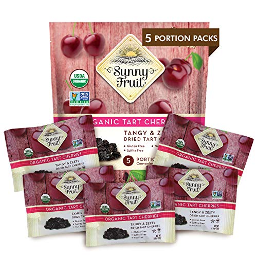 Organic Dried Tart Cherries - Sunny Fruit - 5 0.7Oz Portion Pa