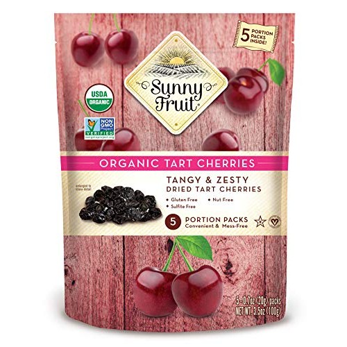 Organic Dried Tart Cherries - Sunny Fruit - 5 0.7Oz Portion Pa