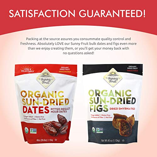 Organic Pitted Dates Deglet Nour - Sunny Fruit 40Oz Bulk Bag