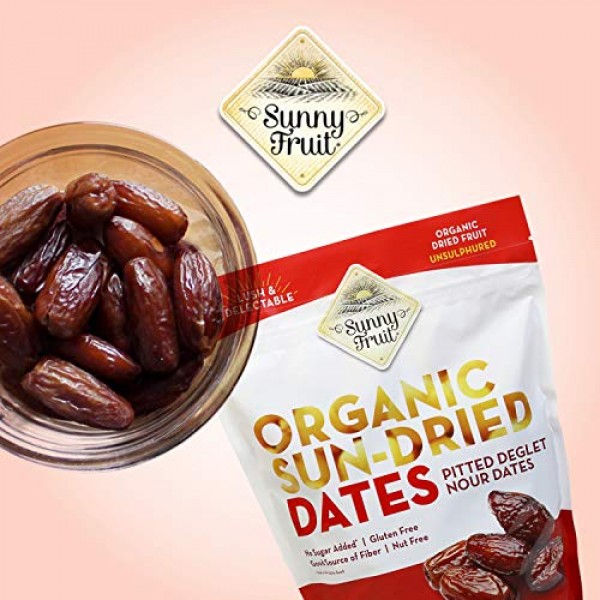 Organic Pitted Dates Deglet Nour - Sunny Fruit 40Oz Bulk Bag