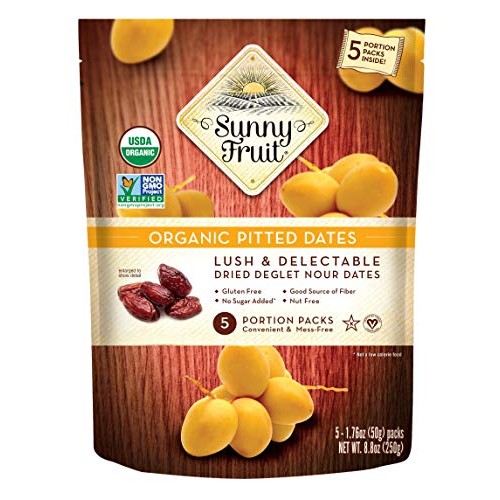 Organic Pitted Dried Dates - Sunny Fruit - 5 1.76Oz Portion Pa