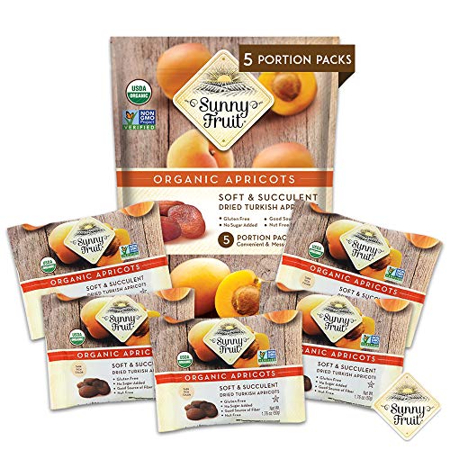 Organic Turkish Dried Apricots - Sunny Fruit 2 Bags - 5 Port
