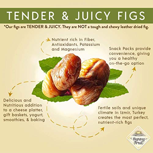 Organic Turkish Dried Figs - Sunny Fruit - 5 1.76Oz Portion Pa