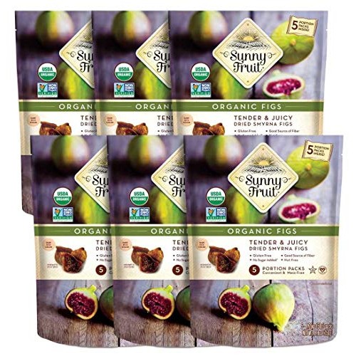 Organic Turkish Dried Figs - Sunny Fruit - 6 Bags - 5 1.76Oz