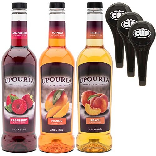 Upouria Raspberry, Mango, And Peach Coffee Syrup Flavoring Varie