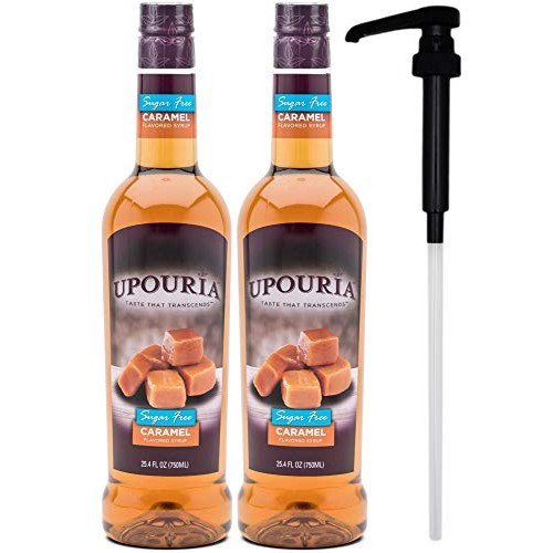Upouria Sugar Free Caramel Coffee Syrup Flavoring, 100% Vegan, G