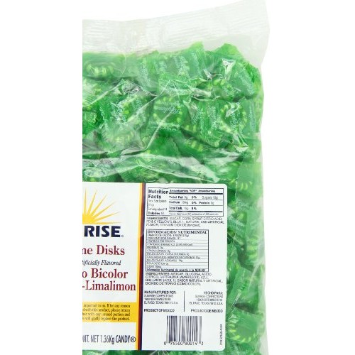 Sunrise Confections Key Lime Disks - Hard Candy 3 Pound Bag