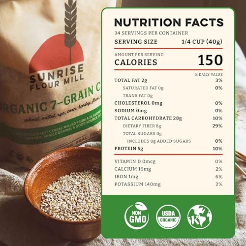 Sunrise Flour Mill USDA Organic Heritage 7-Grain Hot Cereal Mix ...