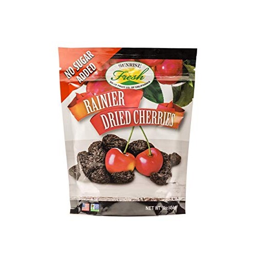 Dried Rainier Cherries, 16Oz Bag, No Added Sugar, Sunrise Fresh