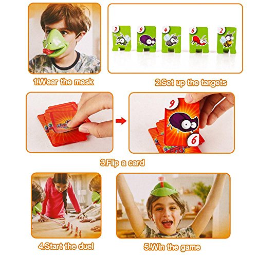 Tic Tac Tongue Catch Bugs Game, Funny Take Card-Eat Pest Car,Dou