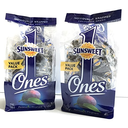 Sunsweet Individual Pitted Prunes Value Pack - 2 Packs 12 Oz Ea
