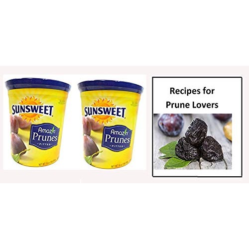 Sunsweet Amazin Pitted Prunes Bundle, Two 16 Oz Canisters Of Dri