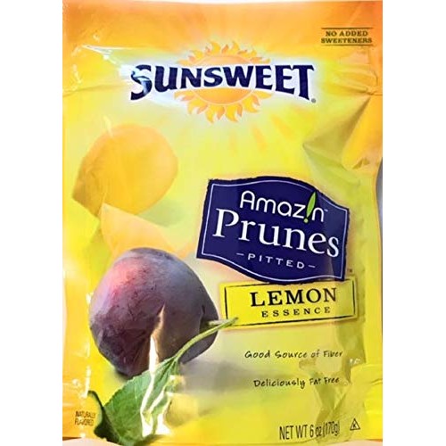 Sunsweet Amaz!N Prunes, Pitted, Lemon Essence 6Oz Pack Of 3