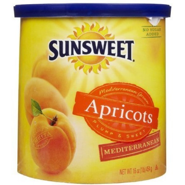 Sunsweet Apricots Mediterranean 16 Ounce/Canister, Pack Of 2