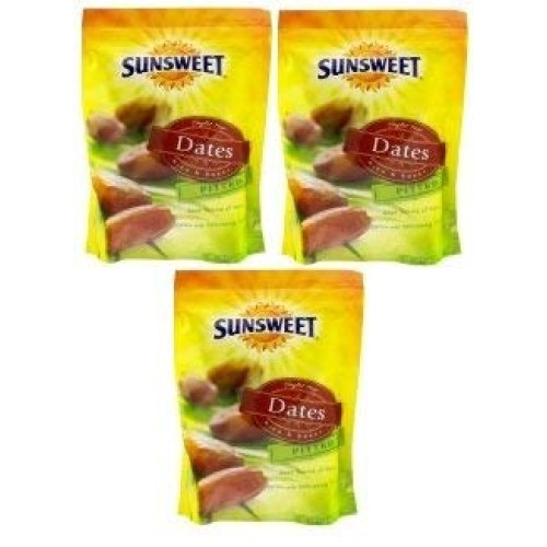Sunsweet Pitted Dates, 8 Oz Pack Of 3