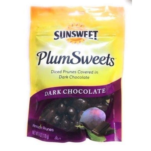 Sunsweet, Plums Sweets, Dark Chocolate Covered Prunes, 6Oz Bag