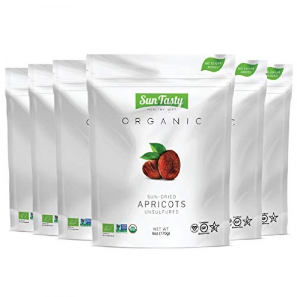 Sun Tasty Organic Sun-Dried Apricots 2.25 lbs. Vegan, Gluten-Fre...