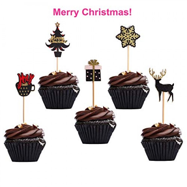 Suntop Set of 20 Christmas Cupcake Toppers Picks Party Decoratio...