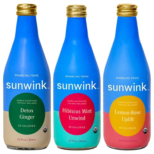 Sunwink Mocktail Tonic 12 Pack | Organic, Non-Alcoholic Sparklin