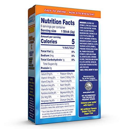 Super C Immunity Vitamin And Mineral Singles To Go Water Drink M