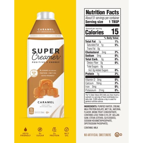 Kitu Super Creamer, Sugarfree Coffee Creamer 0G Sugar, 2G Prote