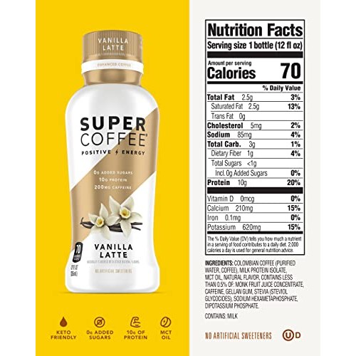 Super Coffee, Iced Keto Coffee 0g Added Sugar, 10g Protein, 70 ...