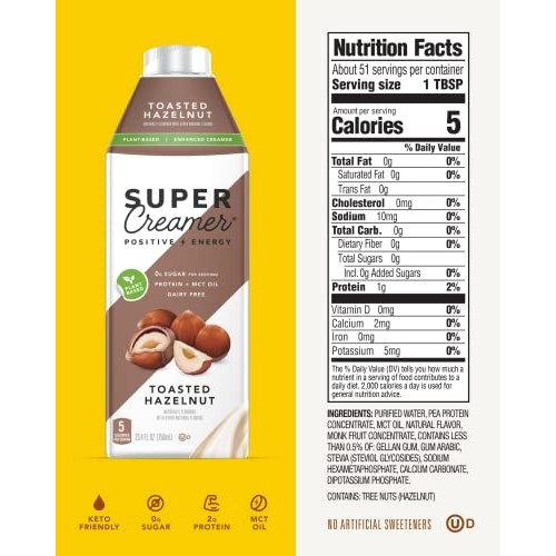 Super Coffee Keto Plant Based Coffee Creamer | 0G Added Sugar, 1