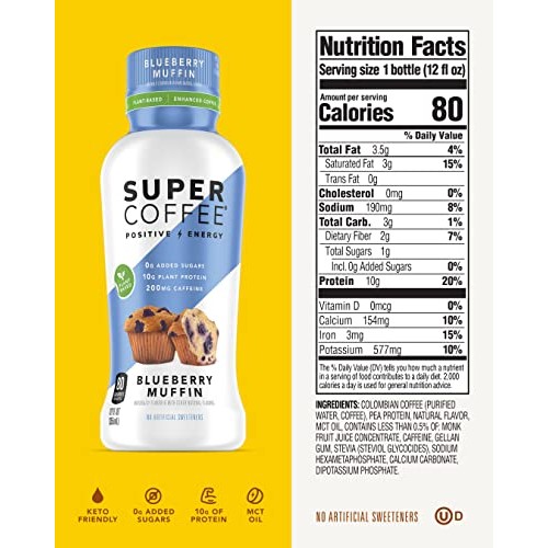 Super Coffee, Plant Based Keto Protein Coffee 0g Added Sugar, 1...