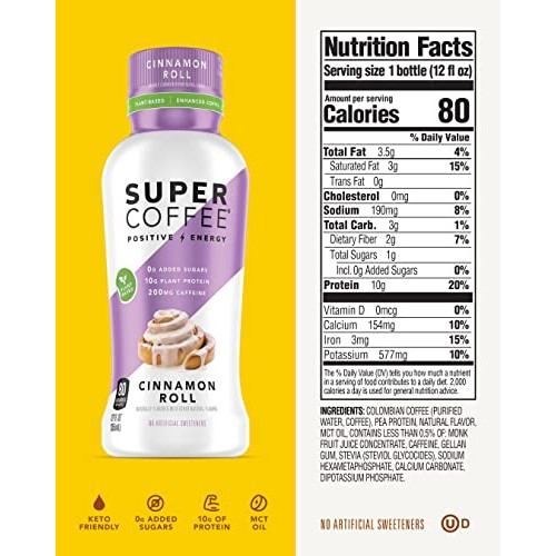 Super Coffee, Plant Based Keto Protein Coffee 0g Added Sugar, 1...
