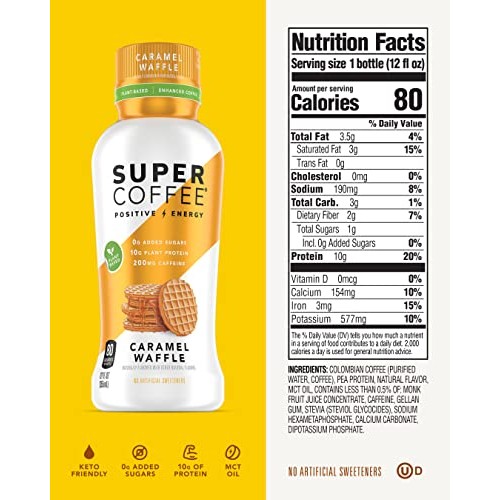 Super Coffee, Plant Based Keto Protein Coffee 0g Added Sugar, 1...