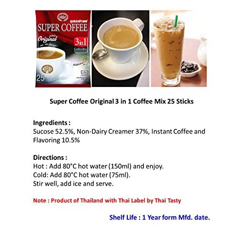 Super Coffee Original 3 In 1 Coffee Mix 0.70Oz X 25 Sticks