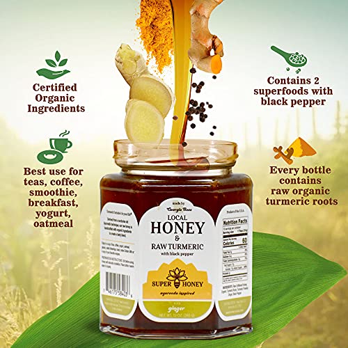Super Honey - Georgia Honey - Raw Turmeric Honey Plus Turmeric R...