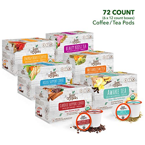 Super Organics 6 Piece Coffee &Amp; Tea Variety Pack, 72 Count
