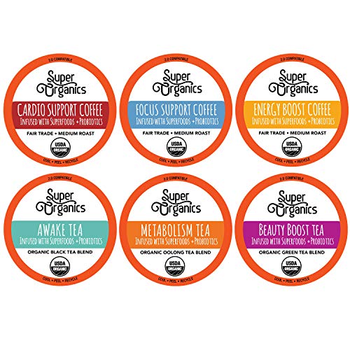 Super Organics 6 Piece Coffee &Amp; Tea Variety Pack, 72 Count