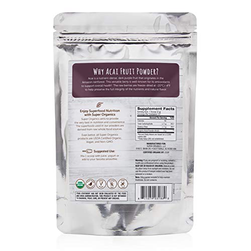 Super Organics Acai Fruit Powder | Brazilian Superfood | Antioxi