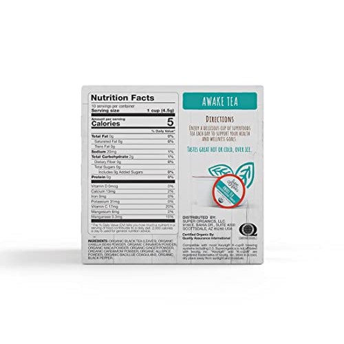 Super Organics Awake Black Tea Pods With Superfoods & Probiotics...