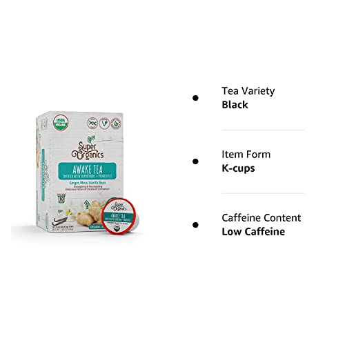 Super Organics Awake Black Tea Pods With Superfoods & Probiotics...