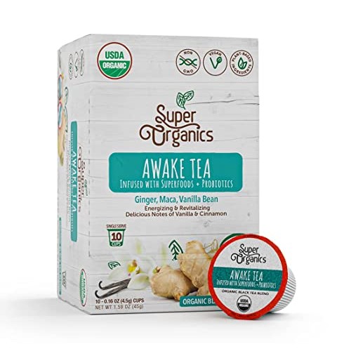 Super Organics Awake Black Tea Pods With Superfoods & Probiotics...