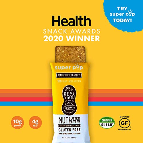 Super Pop Snacks, Clean Plant Based Protein Bars, All-Natural Nu