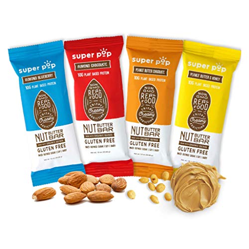 Super Pop Snacks, Clean Plant Based Protein Bars, All-Natural Nu