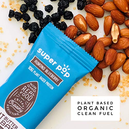 Super Pop Snacks, Plant Based Protein Bars, All-Natural Almond B