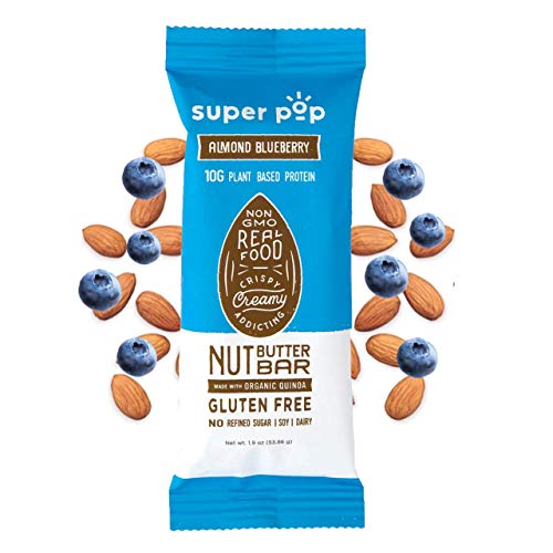 Super Pop Snacks, Plant Based Protein Bars, All-Natural Almond B