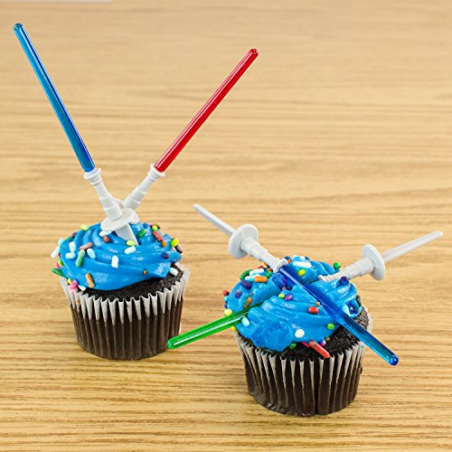 Star Wars Inspired Design Light Sabre Cupcake Decoration Toppers